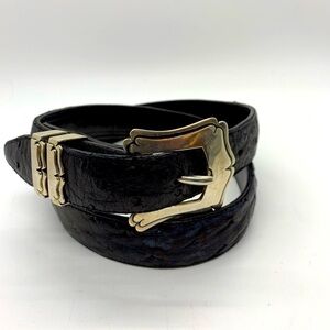 James Reid Sterling Silver Belt Buckle Set full Quill Ostrich belt‌‌‌‌‌‌‌‌‌‌‌